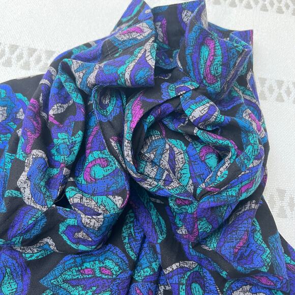 Vintage Ambiance Floral Print Peplum Hem Straight Skirt Blue Purple Women's M - Picture 9 of 11